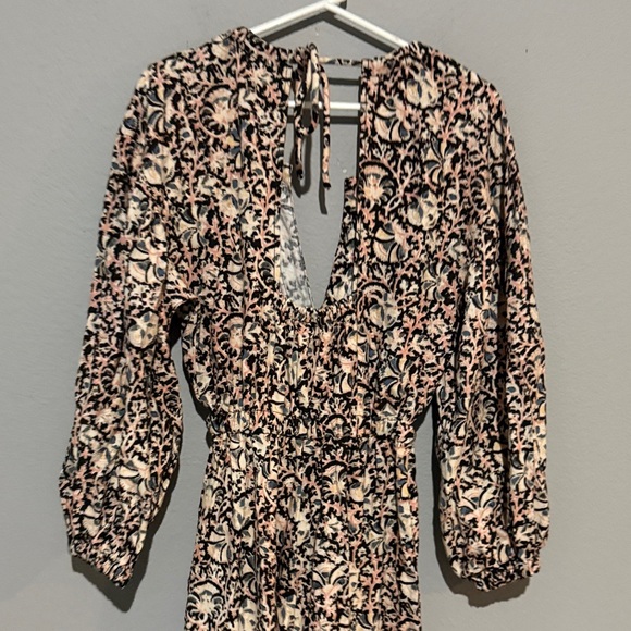 Free People Black and Cream Floral Jumpsuit coveralls I got a feeling - Picture 9 of 15